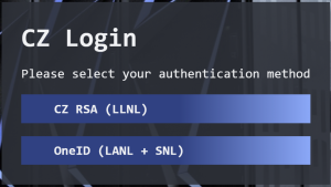 Screenshot of CZ login panel