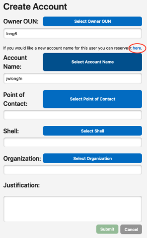 Create Account with highlighted link Highlighted version of the Create Account dialog