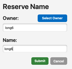 Reserve Name dialog IDM-ReserveName