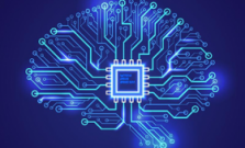 Brain computer chip abstract visual