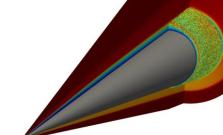 A figure of simulated cone's partial cross-section