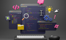 A stock image of a terminal and several icons