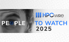 half of a face with the text "HPCwire people to watch 2025"