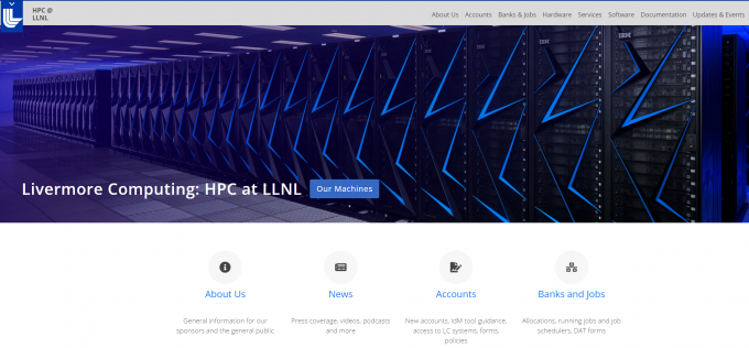 screen shot of website home page
