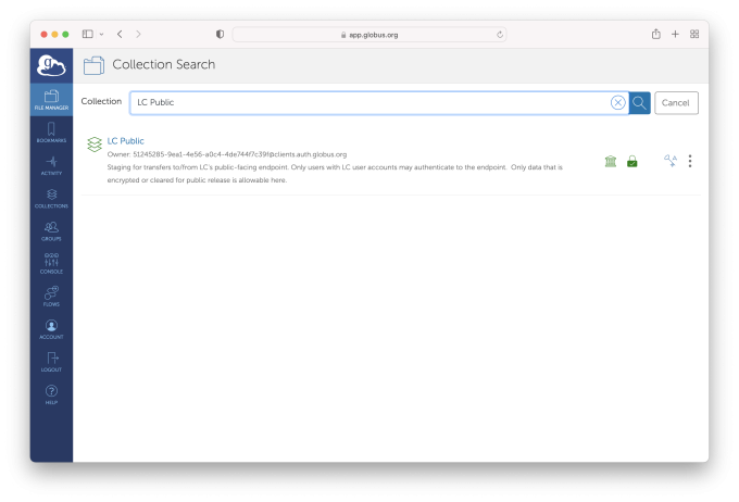 Matching endpoint for LC Public LC Public Endpoint