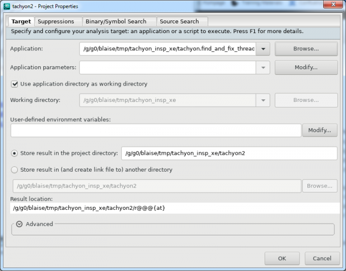 Intel Inspector Create Project Intel Inspector Create Project