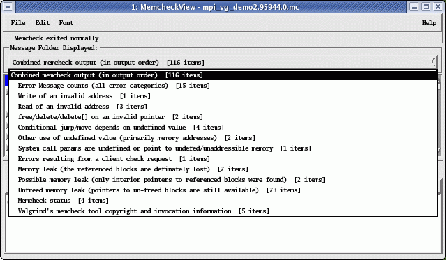 Figure 3. "Message Folder Displayed" combo box lists all message categories available. "Message Folder Displayed" combo box lists all message categories available.