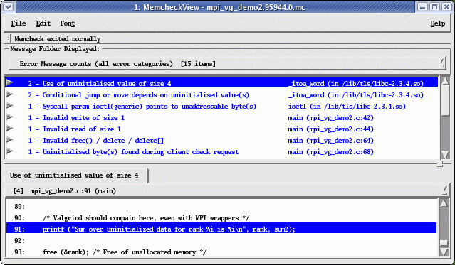 Figure 15. Message counts show how many times the function generating each message was called. Message counts show how many times the function generating each message was called.